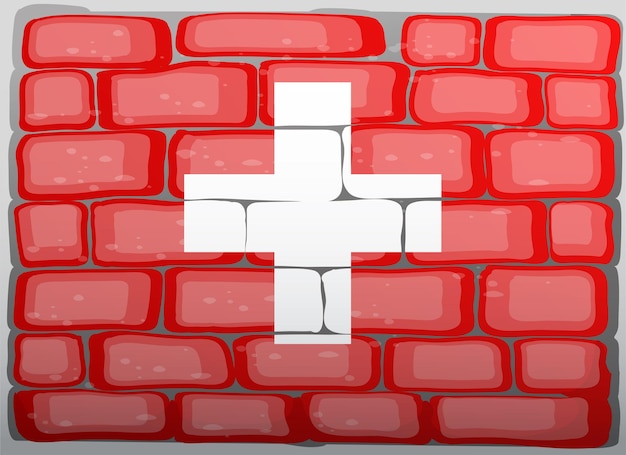 Free vector swiss flag on the wall