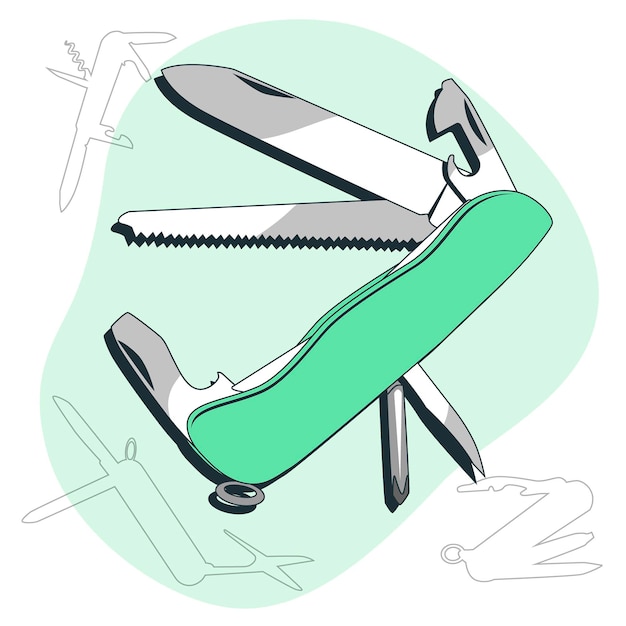 Free Vector swiss knife concept illustration