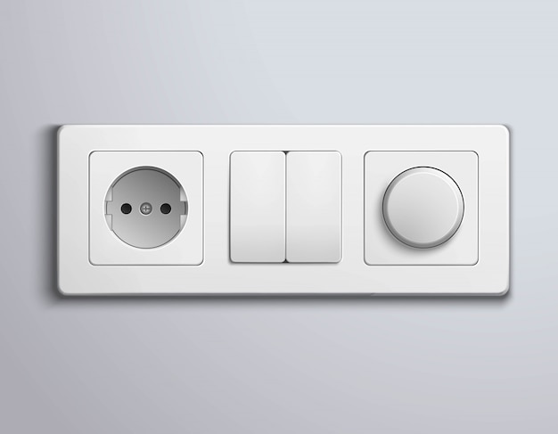 Free Vector switchs sockets realistic panel