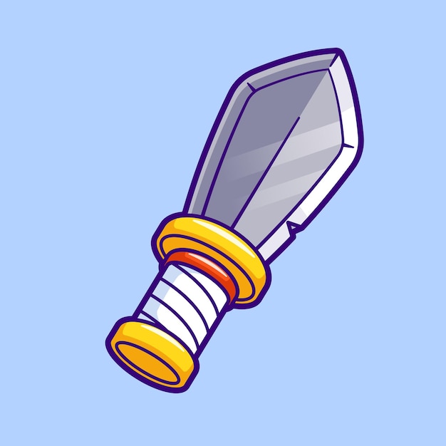 Free vector sword knight weapon cartoon vector icon illustration weapon object icon isolated flat vector