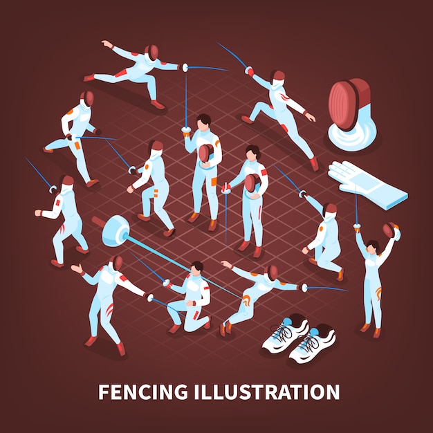 Free Vector sword play sports background