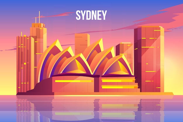 Sydney city skyline, Australia world famous symbol