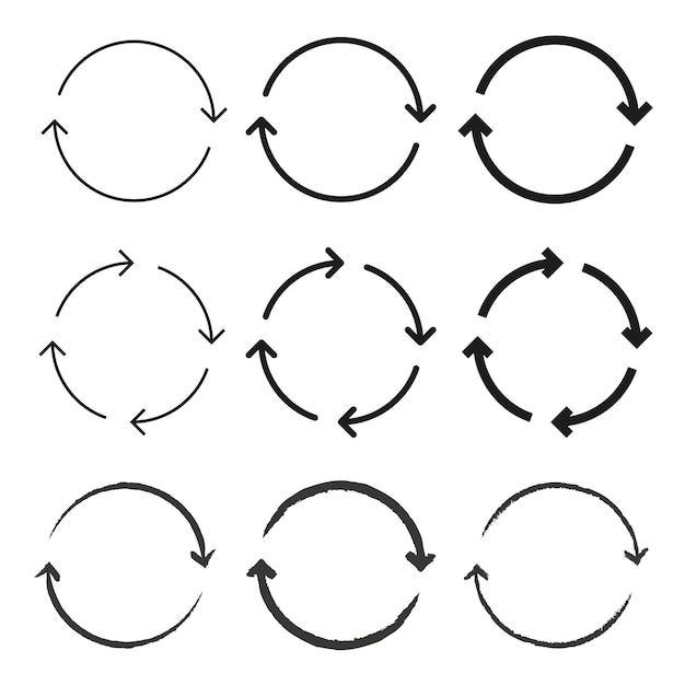 Free Vector sync arrows set