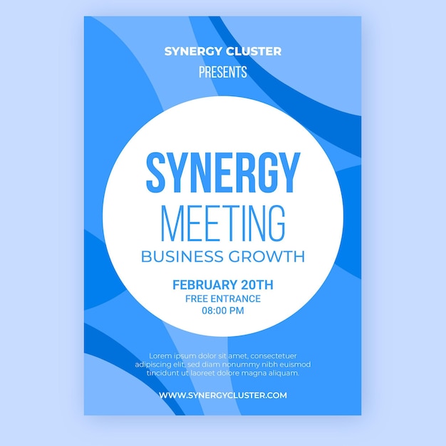 Free Vector synergy meeting poster template