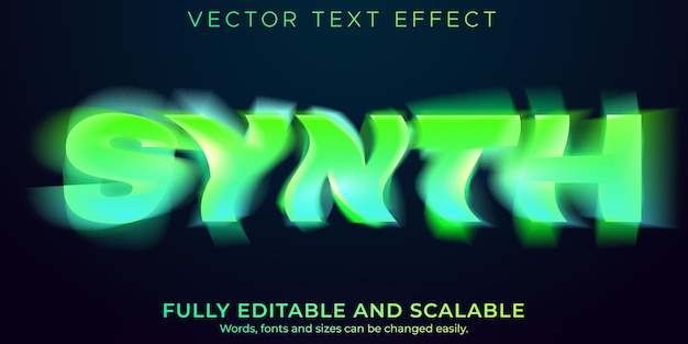 Free Vector synth text effect, editable motion and vertigo text style