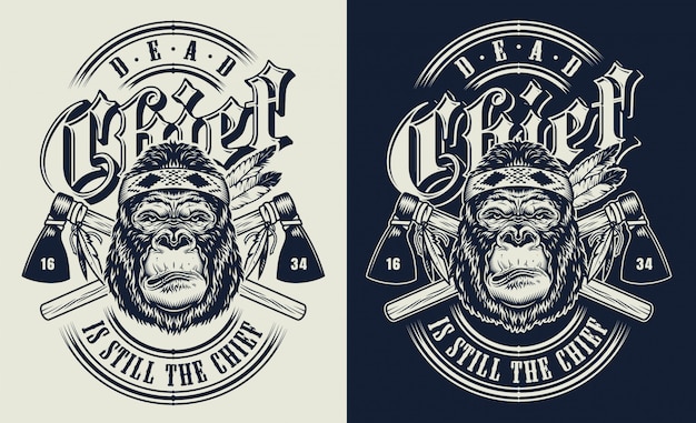 T-shirt print with gorilla concept