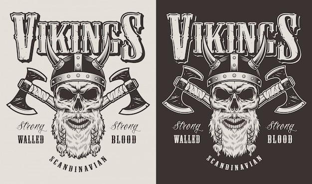 Free Vector t-shirt print with viking head