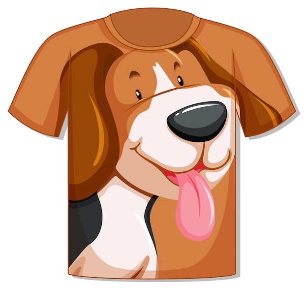 Free Vector t-shirt with cute dog pattern