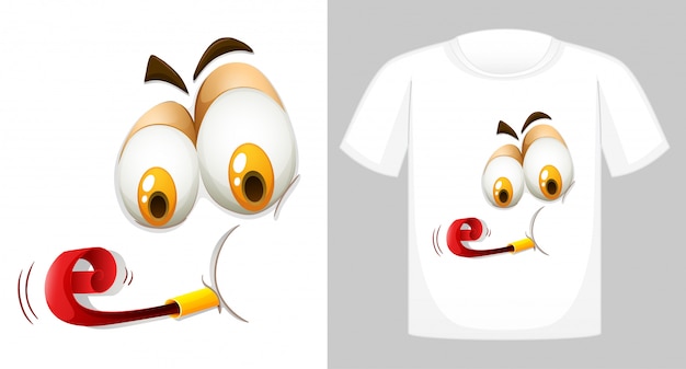 T-shirt with funny face