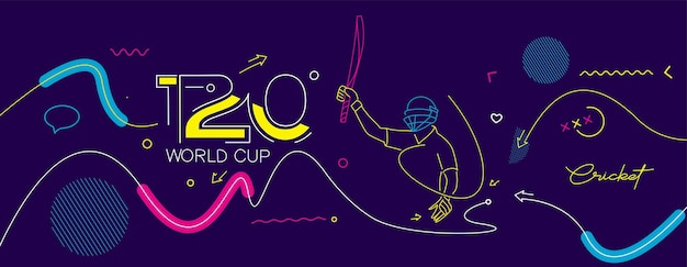 T20 world cup cricket championship poster template brochure decorated flyer banner design