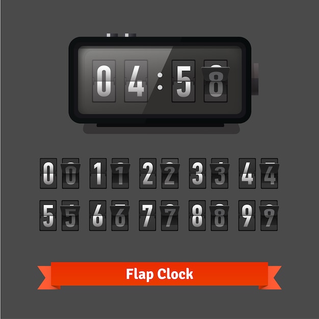 Table flap clock and number counter template