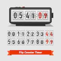 Free vector table flipping timer clock and counter template