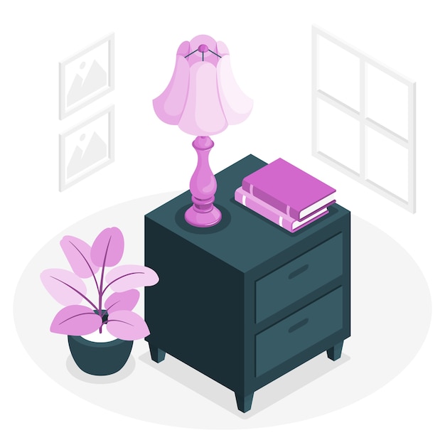 Free vector table lamp concept illustration