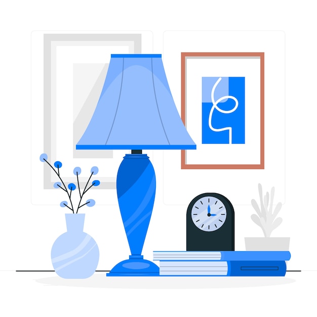 Free Vector table lamp concept illustration