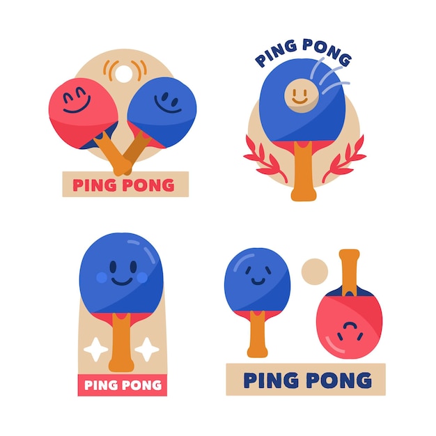 Free Vector table tennis logo design collection