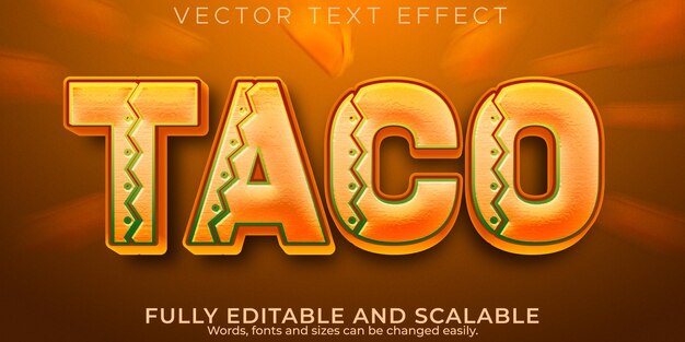 Taco bell text effect editable mexican and food text style