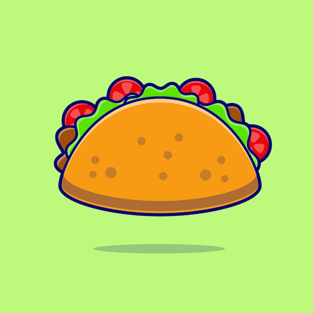 Free Vector taco food cartoon vector icon illustration food object icon isolated flat vector