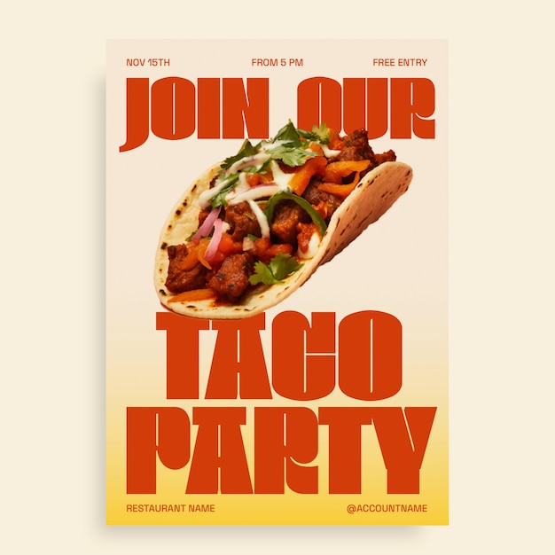 Taco party invitation design