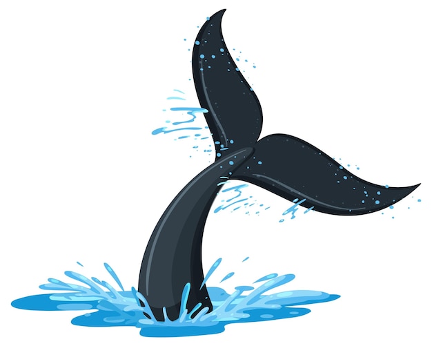 Free vector tail of whale in the water