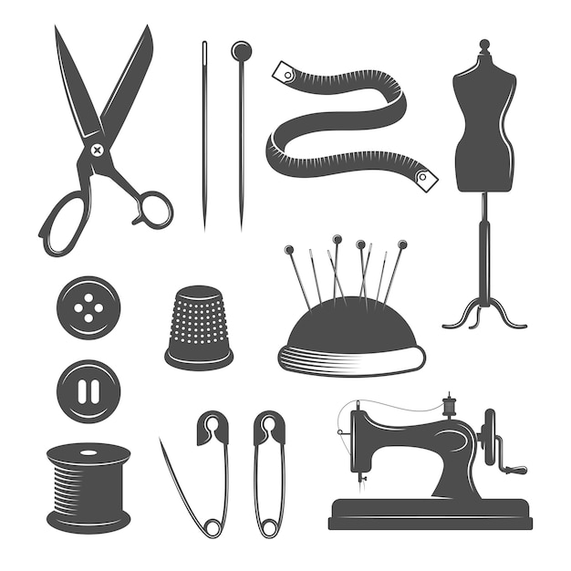 Free Vector tailor elements set