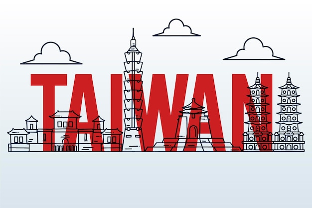 Taiwan word with landmarks concept