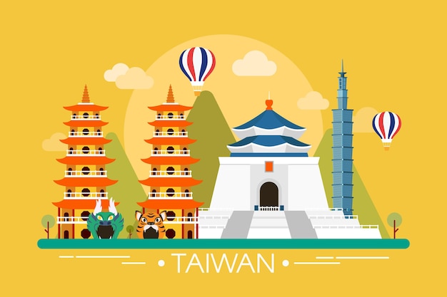 Taiwan word with landmarks