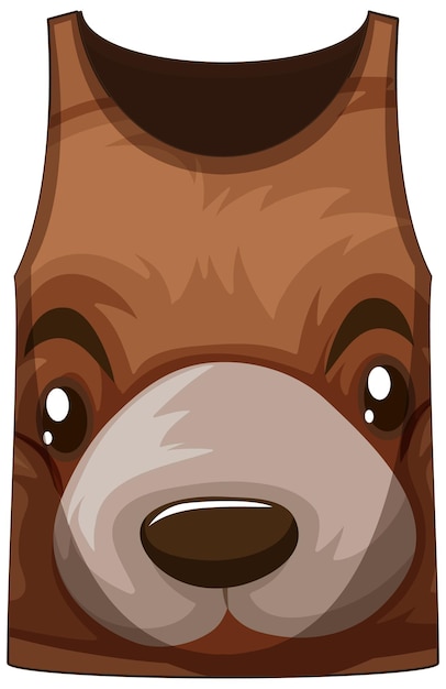 Free Vector tank top with face of bear pattern