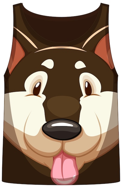 Free vector tank top with face of shiba dog pattern