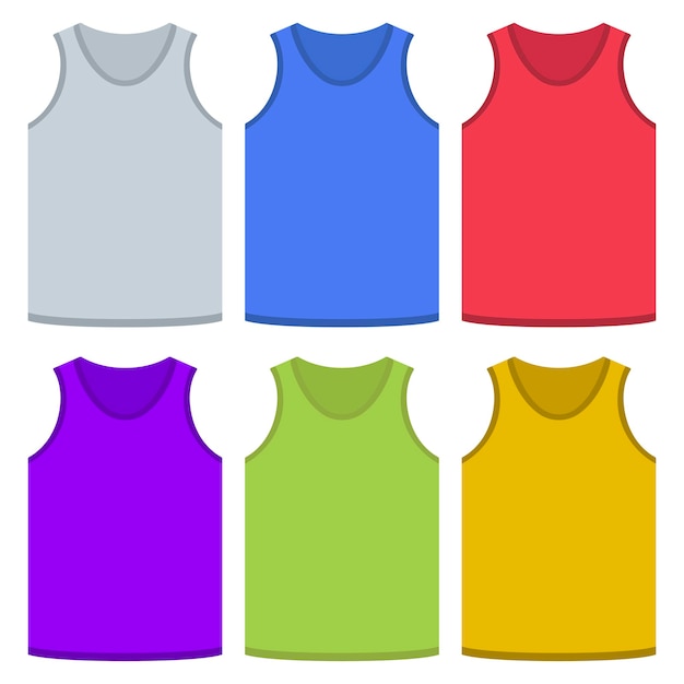 Free Vector tank tops flat style multi colours