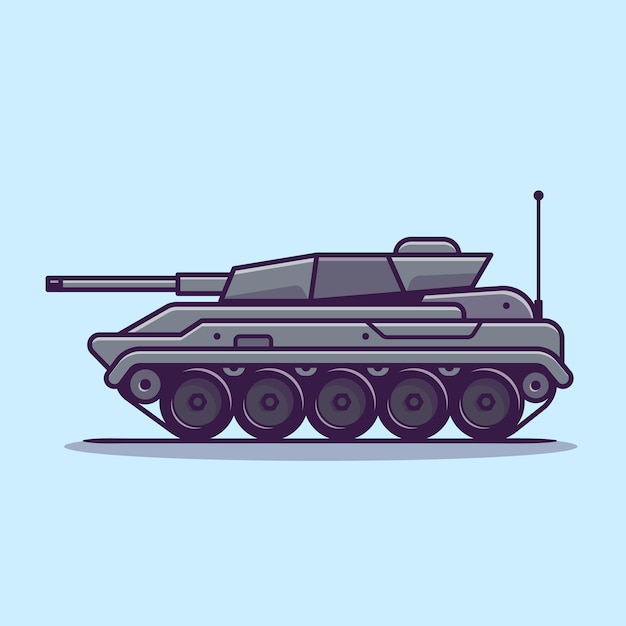 Free Vector tank vehicle cartoon vector icon illustration. military transportation icon concept isolated vector. flat cartoon style