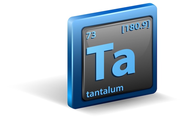 Free Vector tantalum chemical element. chemical symbol with atomic number and atomic mass.