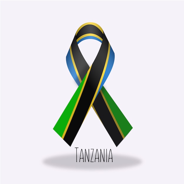 Free Vector tanzania flag ribbon design