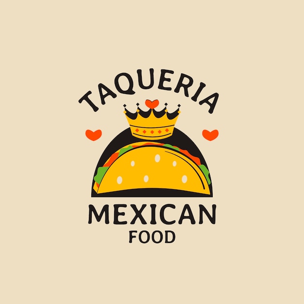 Free Vector taqueria restaurant hand drawn logo template