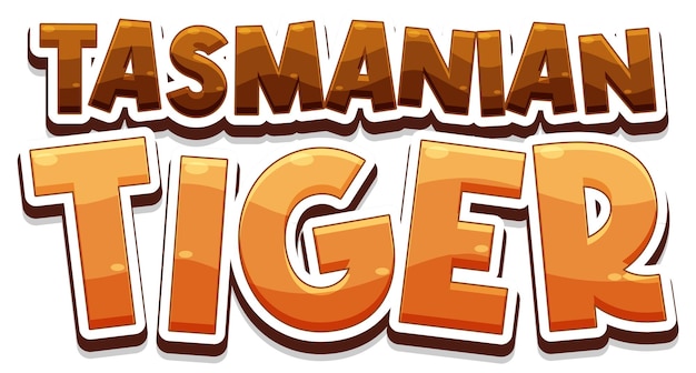 Tasmanian tiger text icon