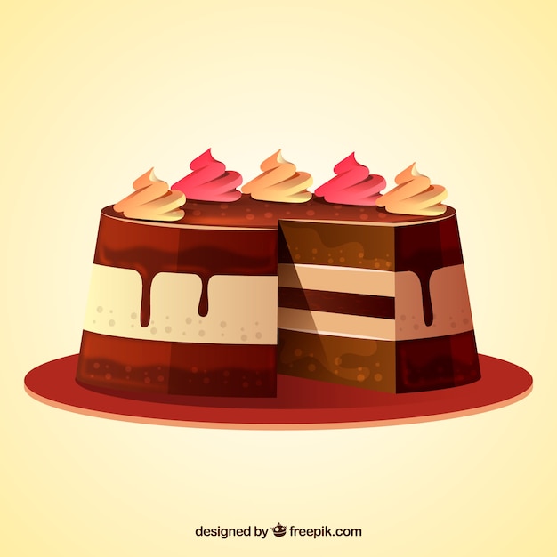 Tasty cake background in realistic style