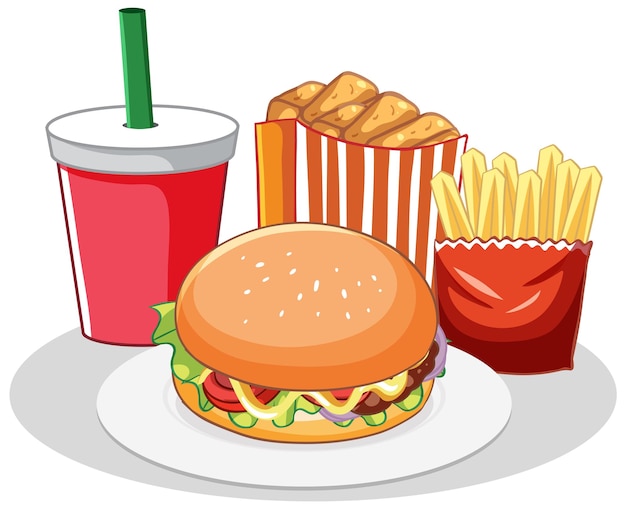 Free vector tasty fast food collection