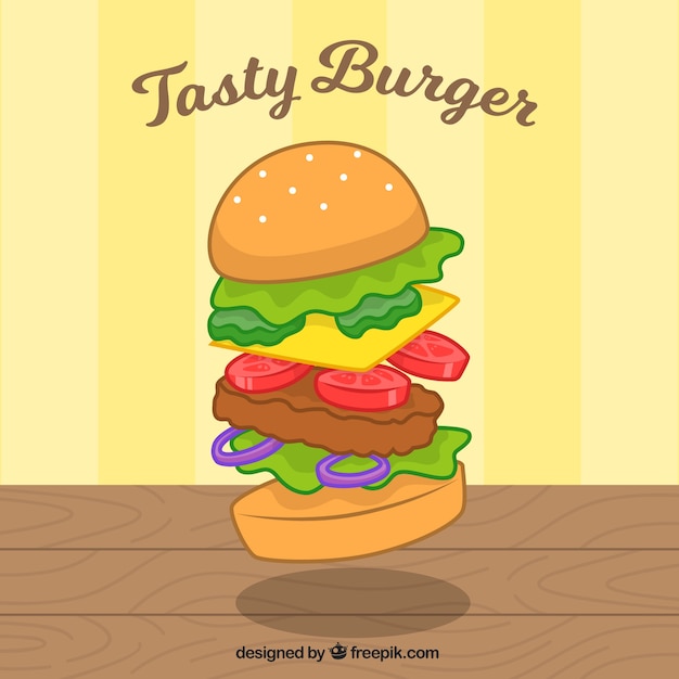 Free Vector tasty hamburger background