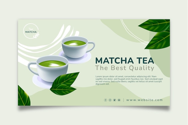 Tasty matcha tea banner template