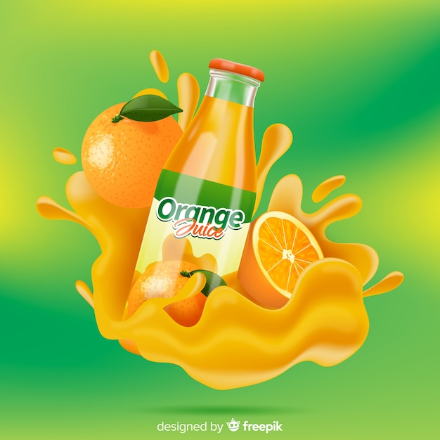 Tasty orange juice advertisement