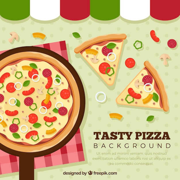 Tasty pizza background