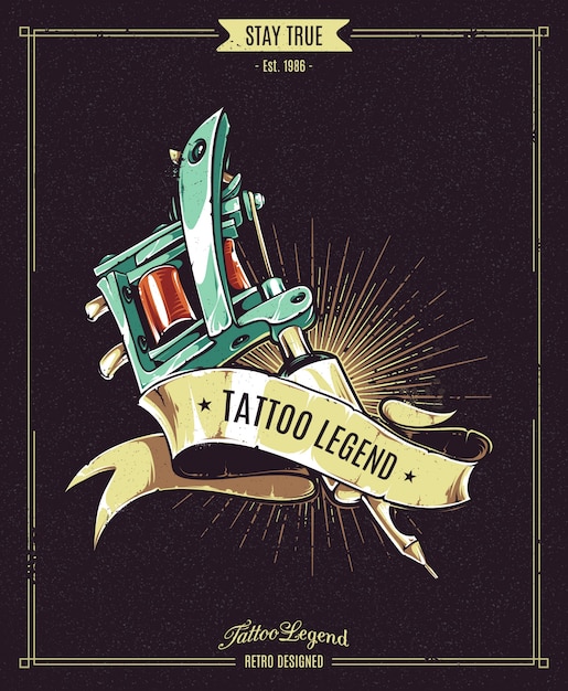 Free Vector tattoo legend poster