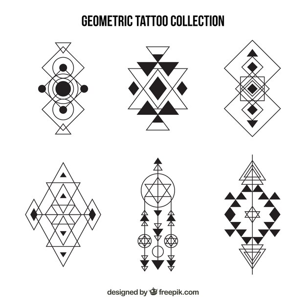 Tattoos set of geometric shapes