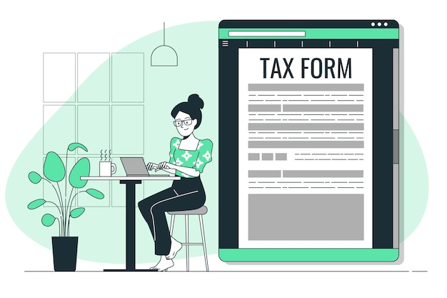 Tax form concept illustration