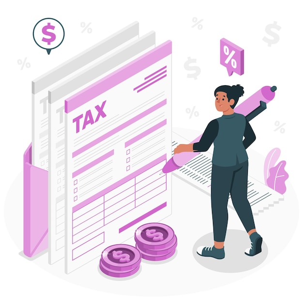 Free Vector tax form concept illustration