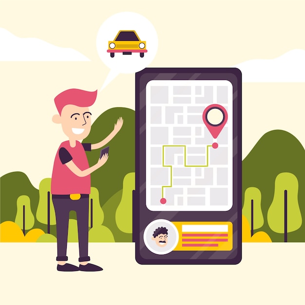 Free Vector taxi app concept