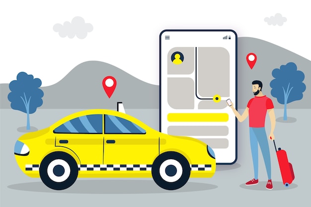 Taxi app interface concept