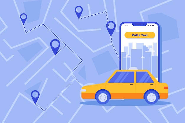 Taxi app interface concept