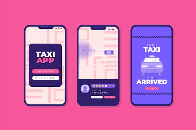 Taxi app interface concept