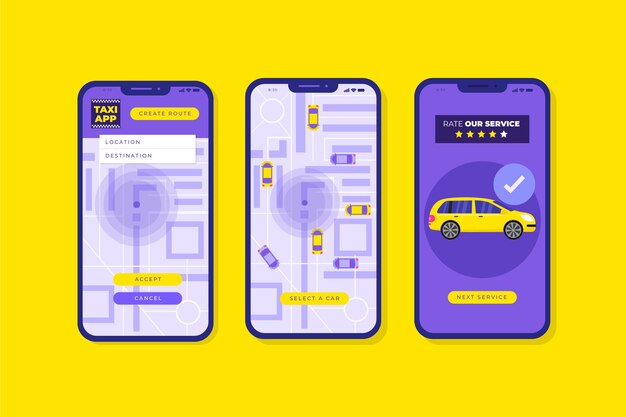 Taxi app interface concept