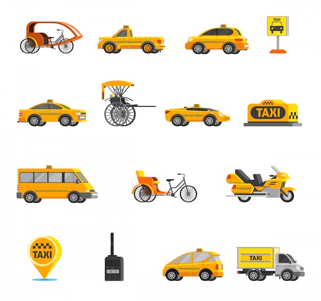 Free Vector taxi icons set